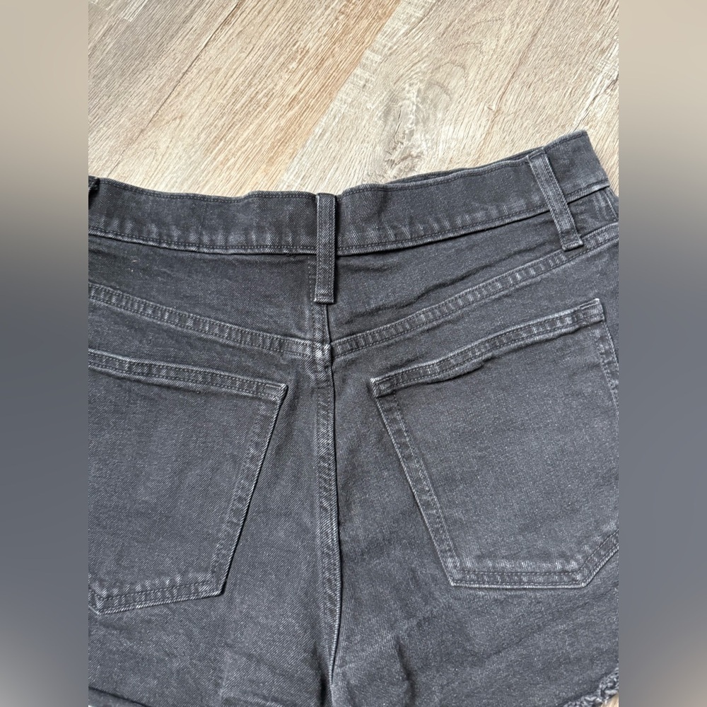 J. Crew Button Fly Denim Shorts Cotton High Rise Black Frayed Size 27 28 29 - Picture 5 of 9